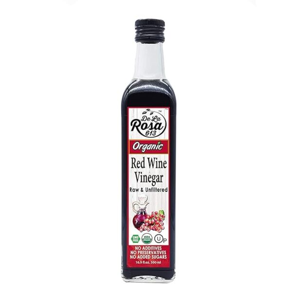 De La Rosa Organic Red Wine Vinegar, Raw & Unfiltered