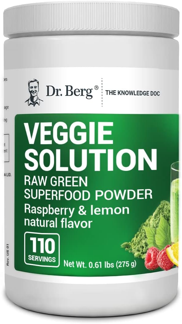 Dr. Berg Super Greens Powder w/Spirulina (Veggie Solution)