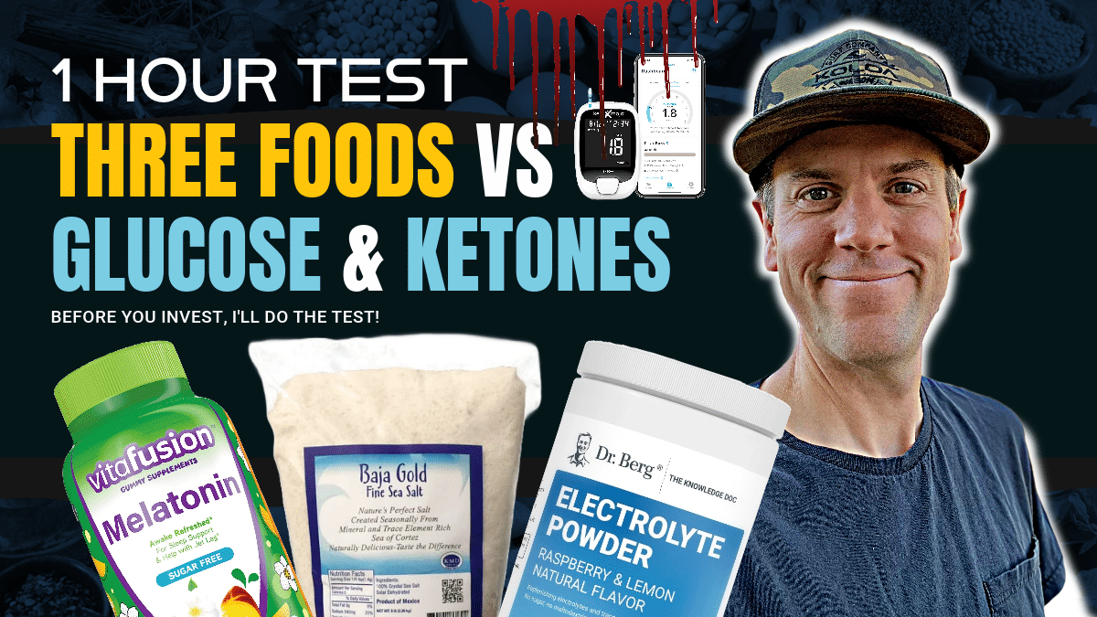 Glucose & Ketones Before/After Test Results 1/hr After Ingesting Servings of Dr. Berg Electrolytes, Baja Salt, and Melatonin | Ep. 351