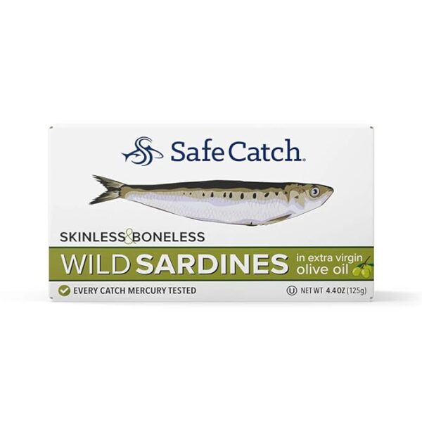 Safe Catch Wild Sardines in Extra Virgin Olive Oil Wild-Caught Skinless Boneless Sardine Fillets Low Mercury Tested